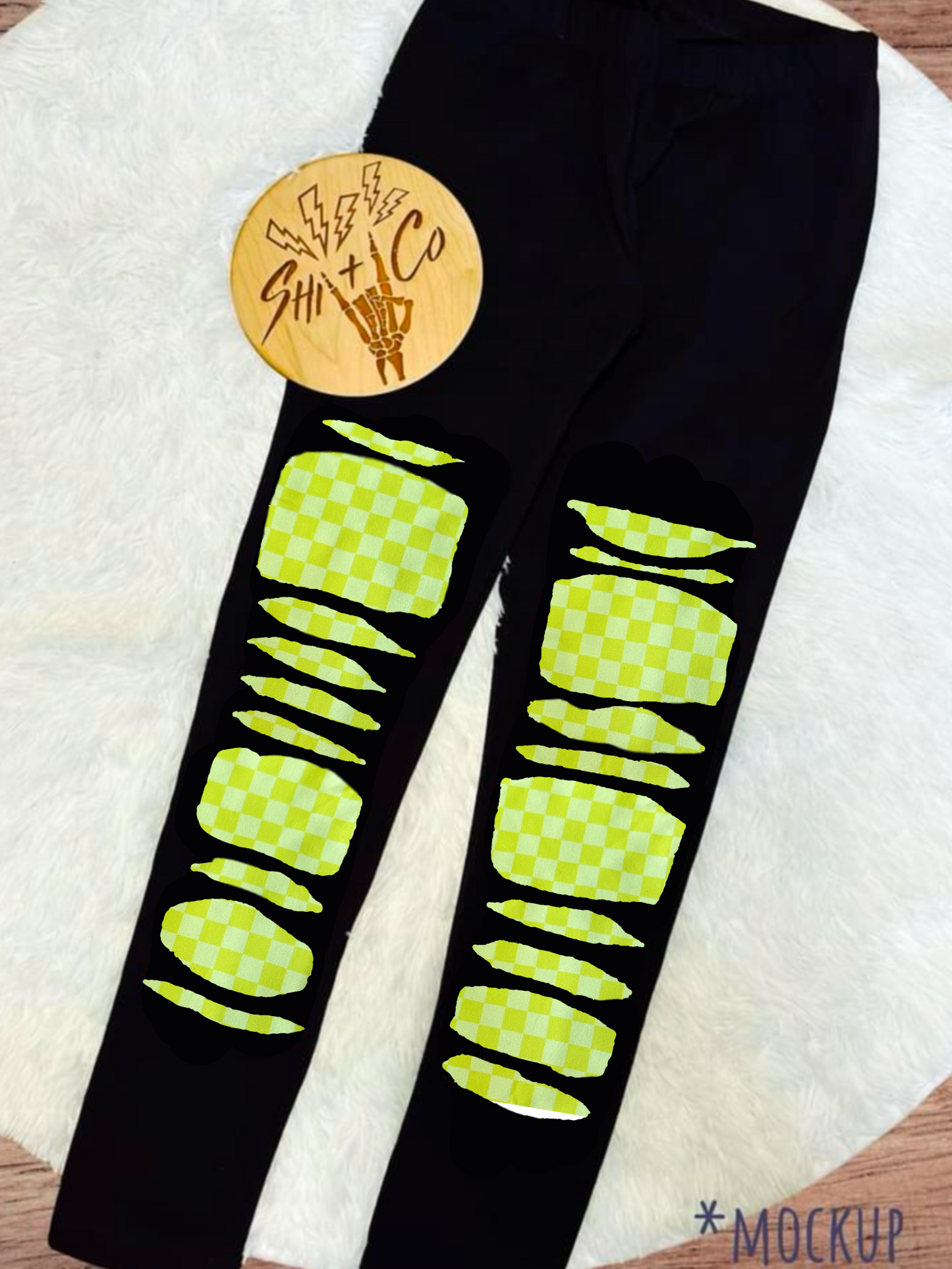 Neon Yellow Checks